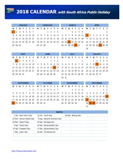 Kalendar cuti umum dan cuti sekolah malaysia tahun 2018. 2018 South Africa Public Holidays Calendar