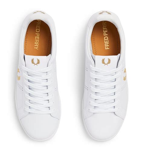 Fred Perry B722 Leather Trainers White Gold Vault Menswear