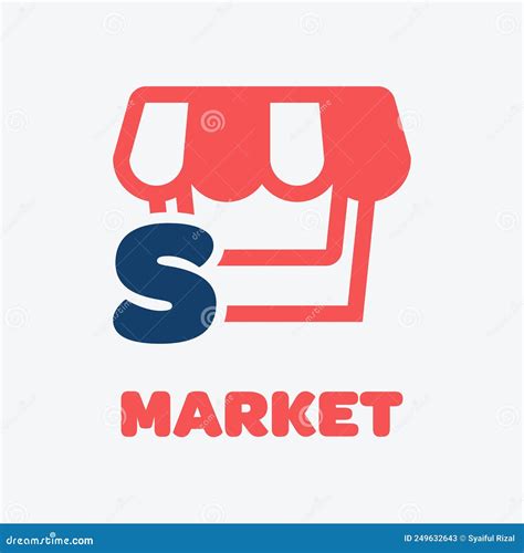 Cropped Market Logo With Letter S Stock Illustration Illustration Of