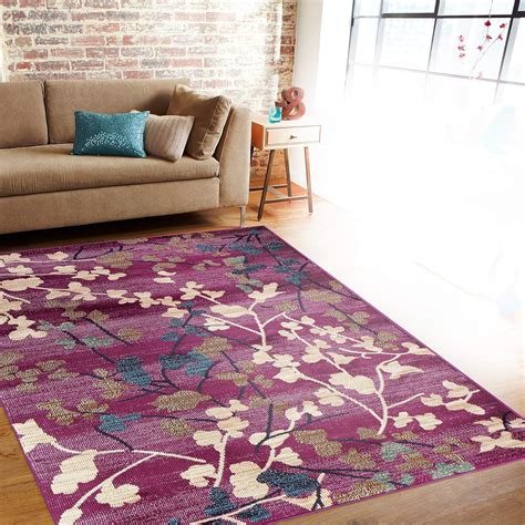 Rugshop Contemporary Floral Soft Area Rug 53 X 73