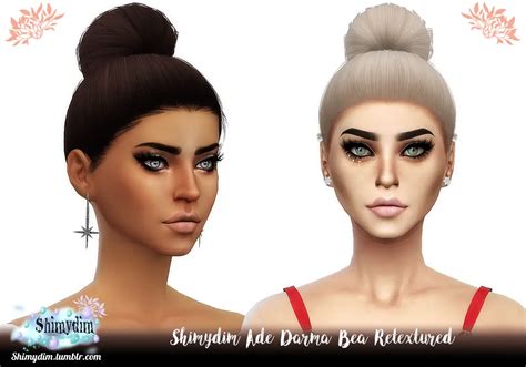 Shimydim Ade Darma`s Bea Hair Retextured Sims 4 Hairs