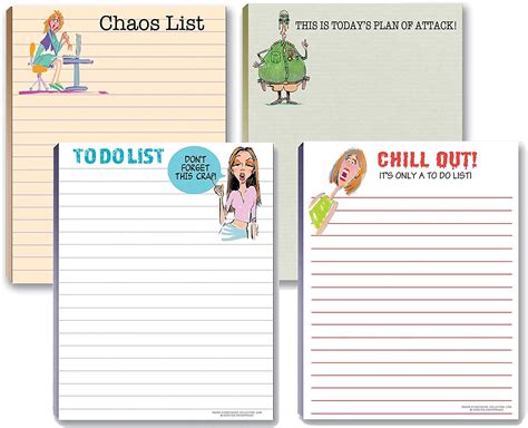 Stonehouse Collection Funny Notepads Assorted Pack 4