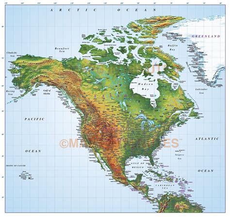 North America Mountains Map