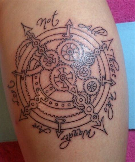 Steampunk Compass Not All Those Who Wander Are Lost Compass Tattoo