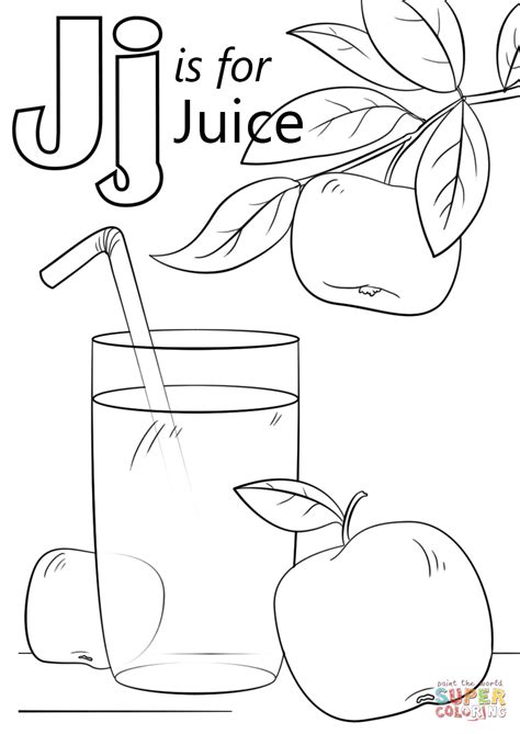 Letter J Is For Juice Coloring Page Free Printable Coloring Pages
