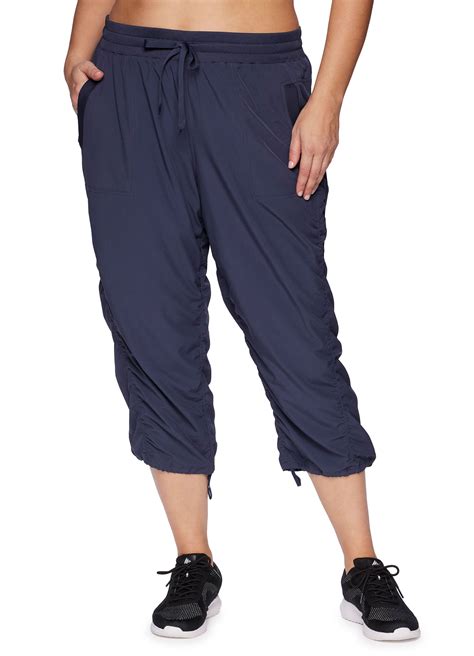 Rbx Active Womens Plus Size Lightweight Woven Capri Pant With Pockets