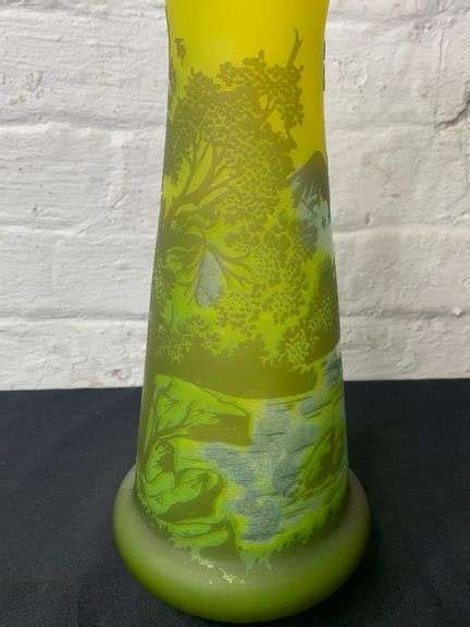 Reproduction Green Galle Cameo Glass Vase Tullochs Auctions