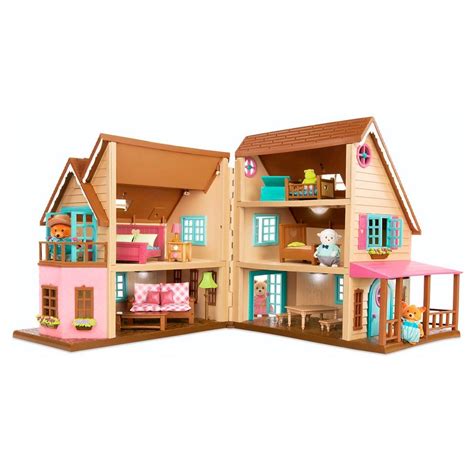 Lil Woodzeez Toy House With Furniture 20pc Honeysuckle Hillside