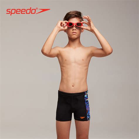Speedo Speed Bitao Fashion Geometric Print Children Fit Flat Angle Anti