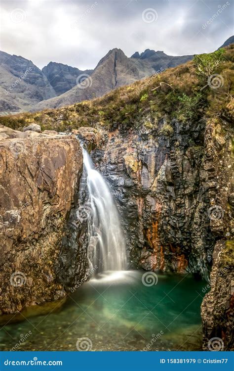 Fairy Pools Waterfall Skye Island Scotland Stock Image Image Of Lake