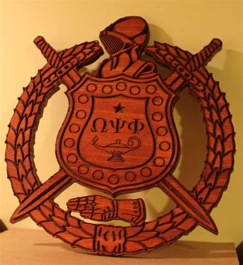 Omega Psi Phi Shield Stained E 24 Tall Creative Cnc Carvings