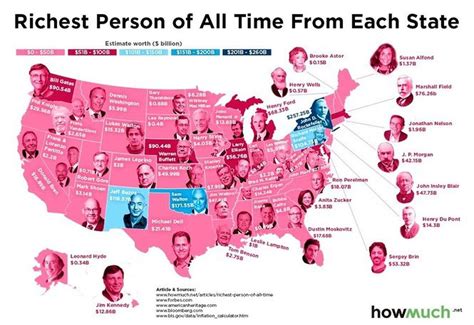 These Are The Richest People From Every State Of All Time Mapped