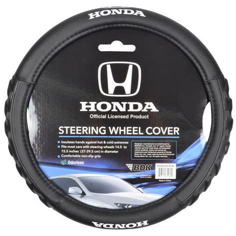 Honda Steering Wheel Cover Black Odorless Synthetic Leather Grip