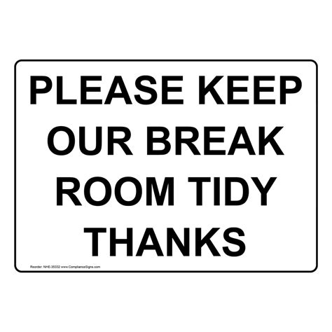Break Room Clean Up Signs