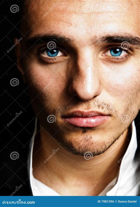 One Handsome Man With Beautiful Blue Eyes Stock Photo Image 7981396