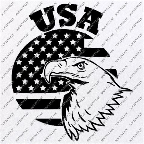 America Eagle Svg File Country Usa Original Design Usa Flag Clip Art