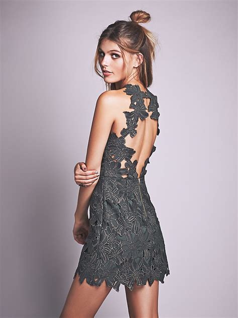 Lyst Free People Jessa Foil Lace Dress In Green