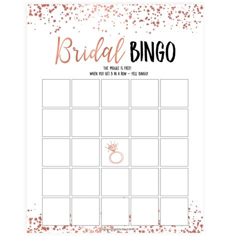 Free Printable Bridal Bingo Template Printable World Holiday