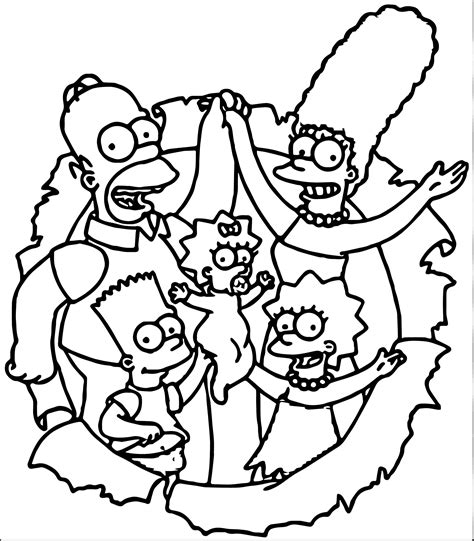 the simpsons coloring page free printable templates