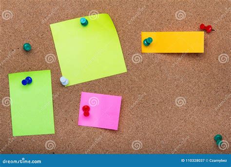 Pin Board Texture For Background Corolful Pins And Sticky Notes Stock