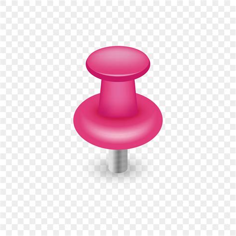 Pink Plastic Push Pin Button Single Thumbtack With Needle On