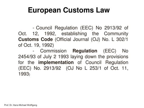 Ppt European Union Customs Law Unit 2 Foundations Powerpoint