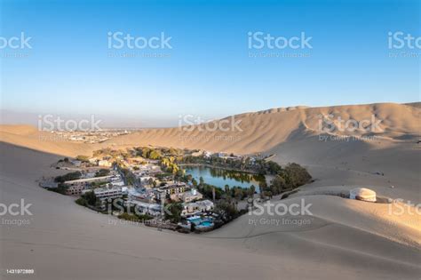 Huacachina Is An Oasis Surrounded By A Desert In Ica City Peru Stock