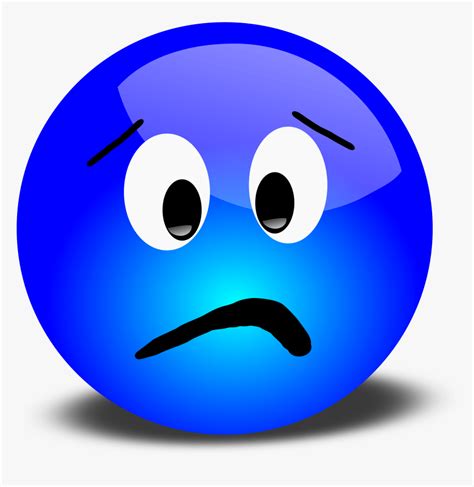 Sick Smiley Face Image Sad Blue Emoji Face Hd Png Download Kindpng