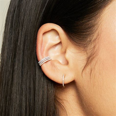 Diamond Ear Cuff Diamond Earing Large Diamond Rings Simple Earrings