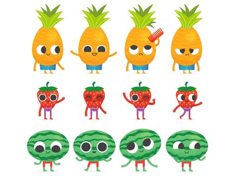 Fruit Characters 01 By Pablo De Rosi On Dribbble