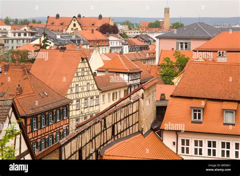 Half Timbered Buildings In The Heart Of Bambergs Altstadt Old Town