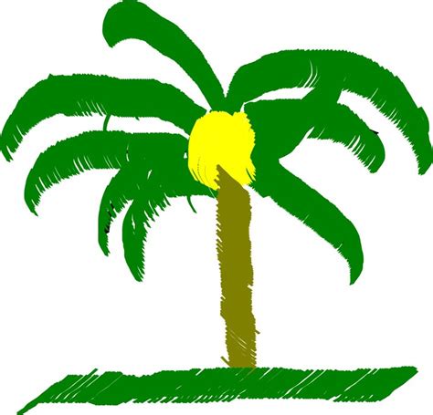 Painted Palm Tree On The Beach Free Image Download