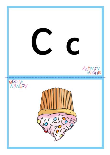 Alphabet Picture Flash Cards Double Sided Large