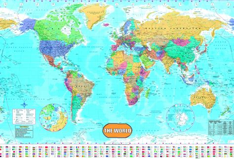 World Wall Map Laminated Educational Poster Laminated Poster