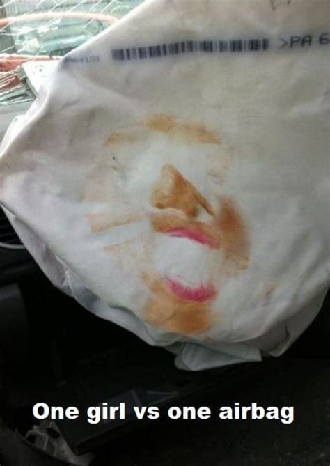 Girl Vs Airbag Funlexia Funny Pictures