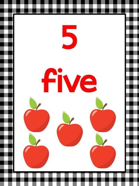 20 Printable Apple Themed Numbers Posters Numbers 1 20 Etsy