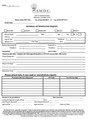 Send filled & signed ca 1032 form or save. Fillable Online Referal form - Advanced Medical Doctors of California Fax Email Print - PDFfiller