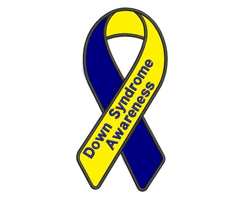 Down Syndrome Awareness Ribbon Applique Machine Embroidery Etsy