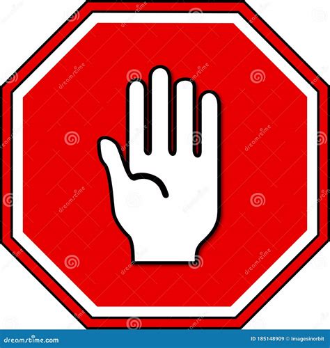 Extra Large Hand Gesture Stop Sign Stock Illustration Illustration Of