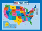 USA Map for Kids - Laminated - United States Wall Chart 18 x 24 ...
