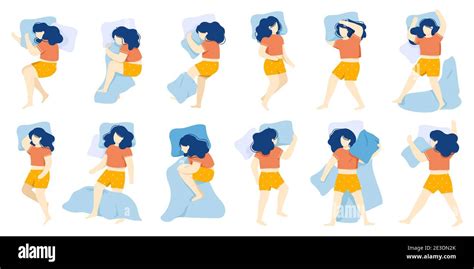 Sleeping Woman Girl Sleep Position Female Character Healthy Night