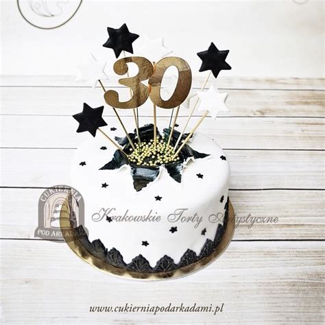 147ba wystrzałowy tort z gwiazdkami na trzydzieste urodziny 30th birthday cake with topper 30