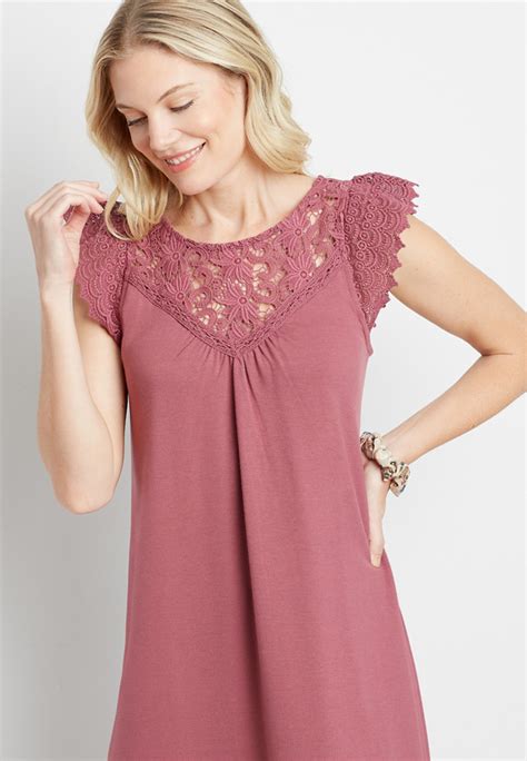 … sign up or log in to see your approval odds. Magenta Crochet Sleeve Shift Dress | maurices