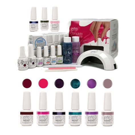 Gelish Soak Off Mini Harmony Complete Starter Gel Nail Polish Kit With