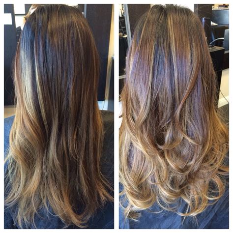 Before And After Added Balayage And Cut Hair Feels Fuller And Thicker