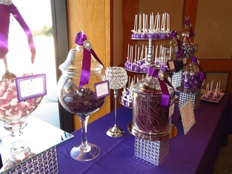 Purple Bling Candy Table By Oc Sugar Mama Candy Table Candy Buffet