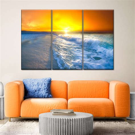 Red Gold Sunrise Seascape Wall Art Photography By Eszra Tanner