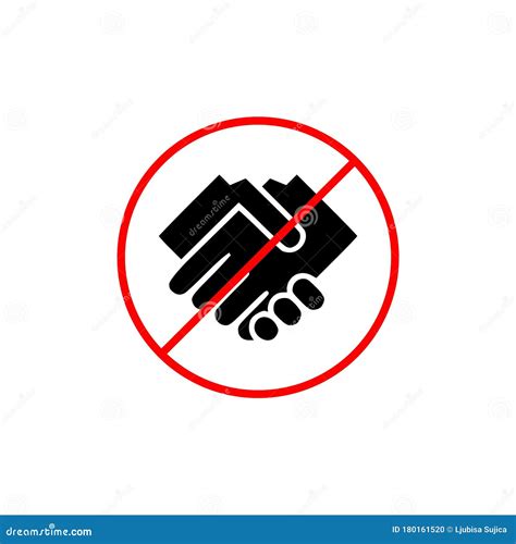 Stop Handshake Sign Handshake Forbidden Sign Handshake Ban Icon