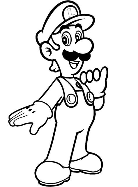 Luigi De Mario Bros Para Colorear Imprimir E Dibujar ColoringOnly