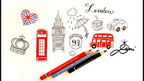 London Doodles 💕☔⚜️ How To Draw British ⚡️wie Zeichnet Man London 👑big